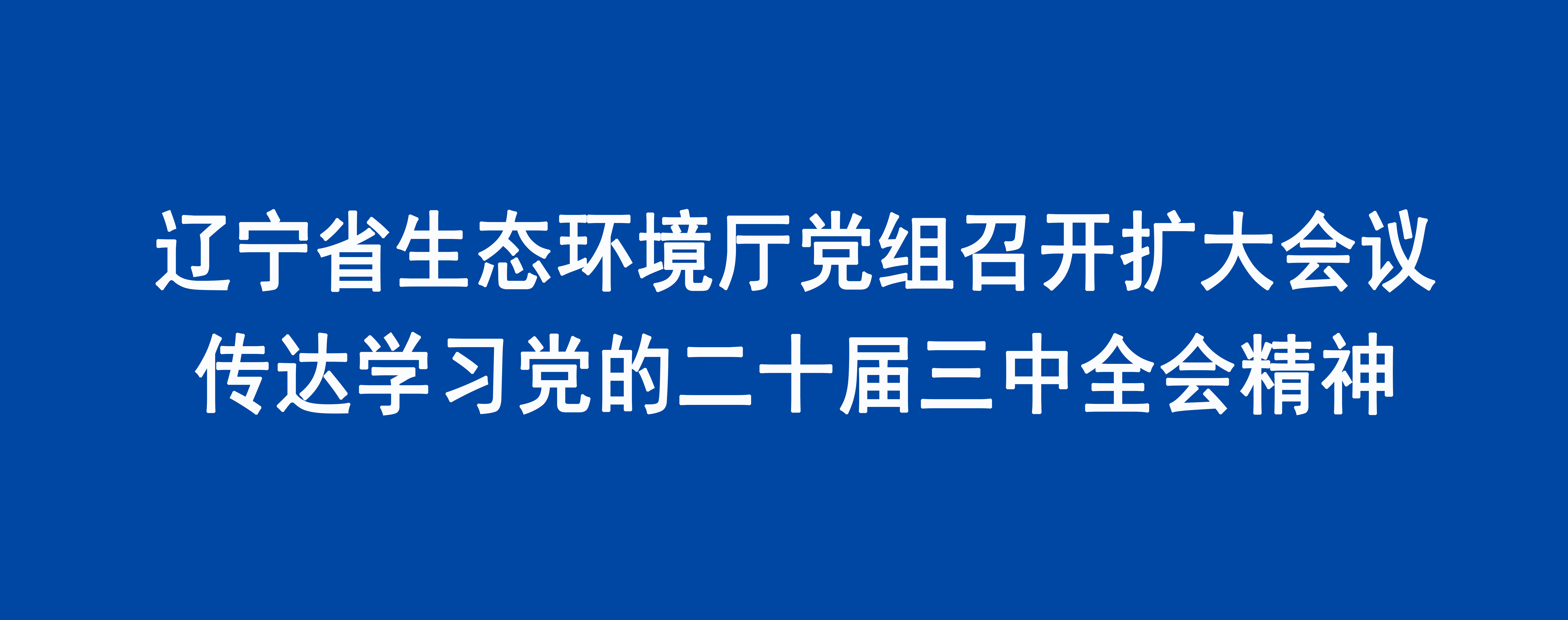 遼寧省生態環境廳黨組召開擴大會議傳達學習黨的二十屆三中全會精神